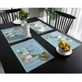 thumbnail image 3 of Placemats Set of 6, Easter Eggs Gnome Elf Design Blue Background Washable Burlap & Cotton Placemats for Kitchen Dining Table Holiday Home Decoration, 3 of 6
