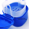 thumbnail image 6 of 3X Dark Blue Denture Case, Denture Cup with Strainer, Denture Bath Box False Teeth Box with Basket Net Container Holder, 6 of 6