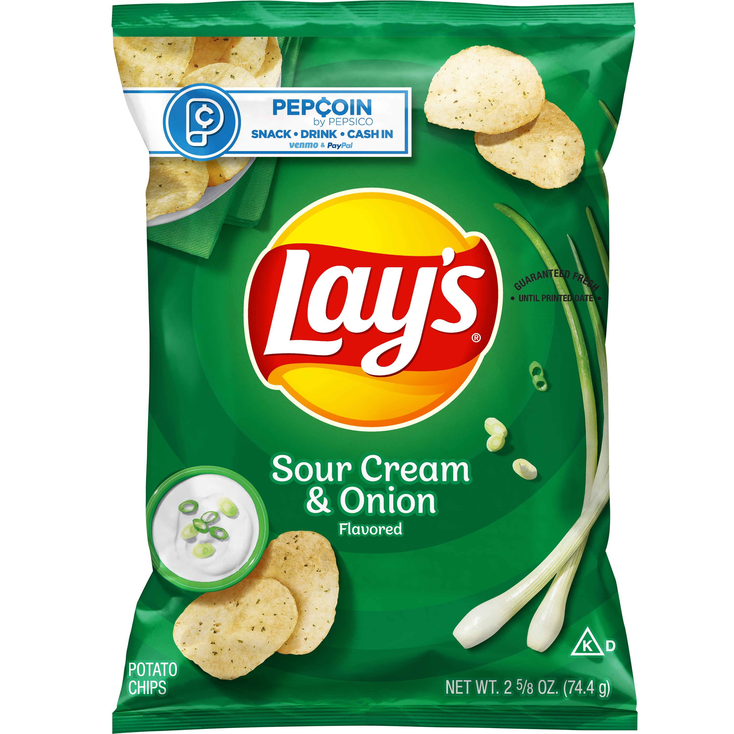 Buy Lays Potato Chips Sour Cream And Onion Flavored 2 58 Oz Online At