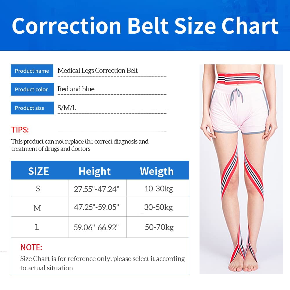 O / X Legs Correction Belt Legs Posture Corrector Band Unisex O / X Legs Type Legs Bandage Lightweight Pediatric Straighten Belt for Men Women and Children for Day and Night (M)