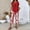 Red, variant on Women‘s Casual Solid Color Crewneck Short Sleeve T-Shirt & Floral Print Wide Leg Pants Set Spring/Summer Outfit Sky Blue，2XL