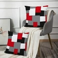 thumbnail image 6 of Modern Art Geometric Pillow Cover, Decorative Throw Pillow Covers Red Black Grey Abstract Artwork Cushion Cover for Bedroom Sofa Living Room 18 x 18 Inch Set of 2, 6 of 6