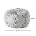 thumbnail image 3 of GDF Studio Adison Modern Fabric 3 Foot Bean Bag, Leaf Blossom Print and White, 3 of 6