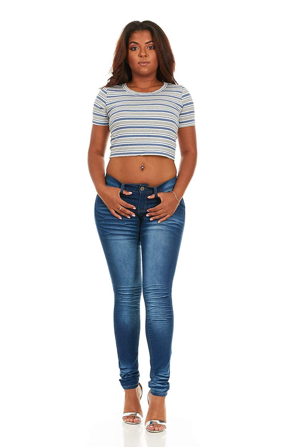 CG JEANS Plus Size Skinny Leg Blue 