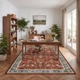 thumbnail image 4 of Garvee 5'x7' Vintage Floral Area Rug Oriental Distressed Carpet, Washable Non Slip Boho Rug for Living Room Bedroom Dining Room, Blue Red, 4 of 8