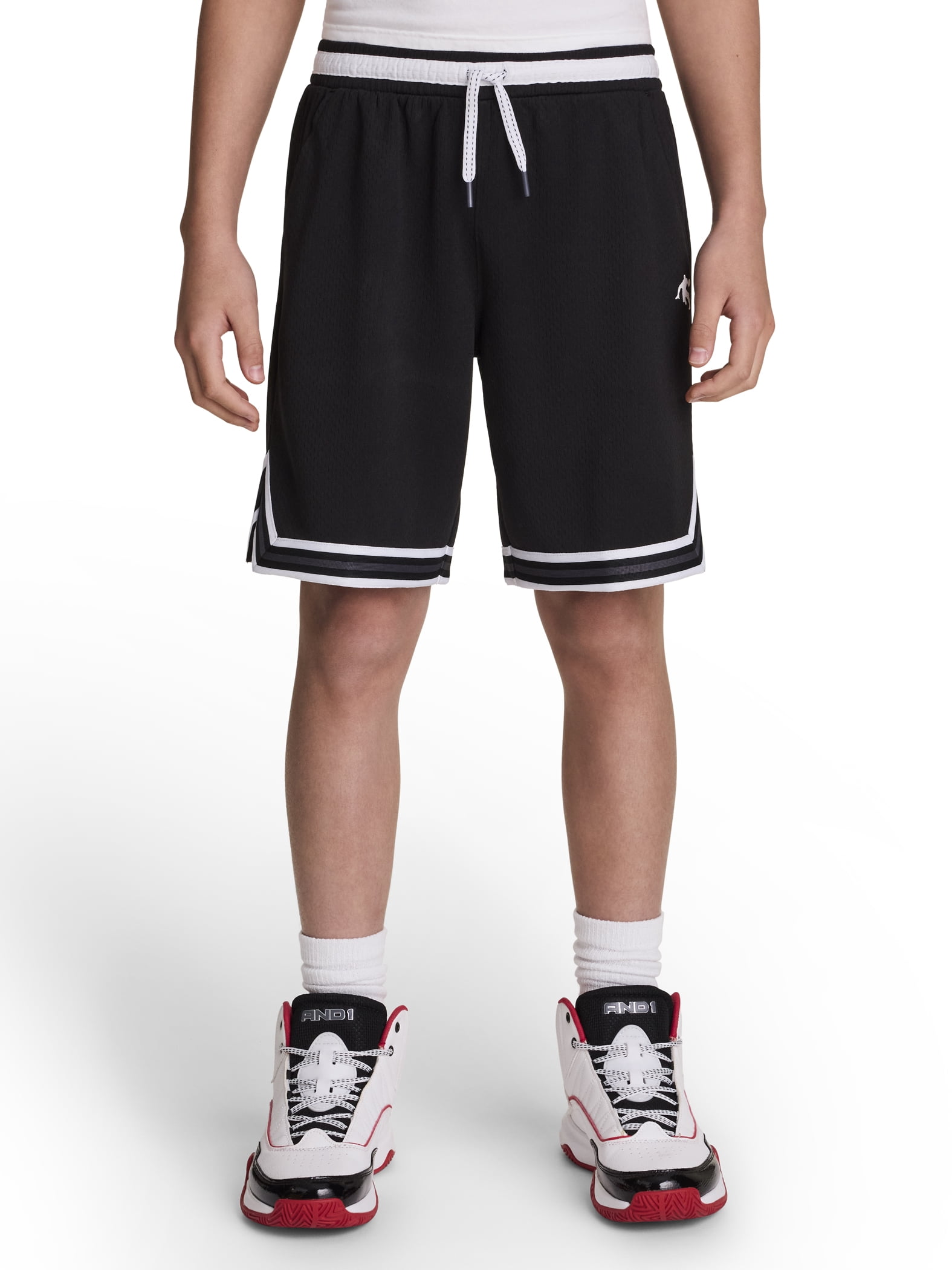 AND1 Boy's Athletic Performance Challenger Short 8" Inseam, Sizes 4-18
