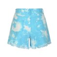 thumbnail image 6 of Taqqpue Jean Shorts for Womens Elastic Mid Waisted Stretchy Tie-dye Printed Denim Shorts Casual Summer Frayed Distressed Hot Short Jeans Raw Hem Junior Shorts Jeans, 6 of 9