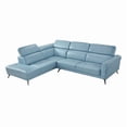 thumbnail image 6 of Lexicon Giselle Leather 2-Piece Sectional with Left Side Chaise in Blue, 6 of 16