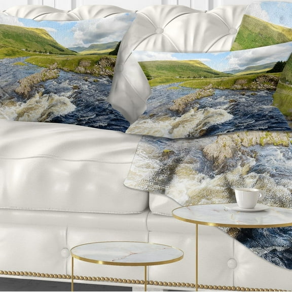 Designart Publi and River Lyon - Landscape Photography Throw Pillow - 12x20