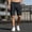 Black, variant on Ynynloco Men's Casual Cargo Shorts Zip Fly Cotton Elastic Waist Loose Fit Drawstring Short