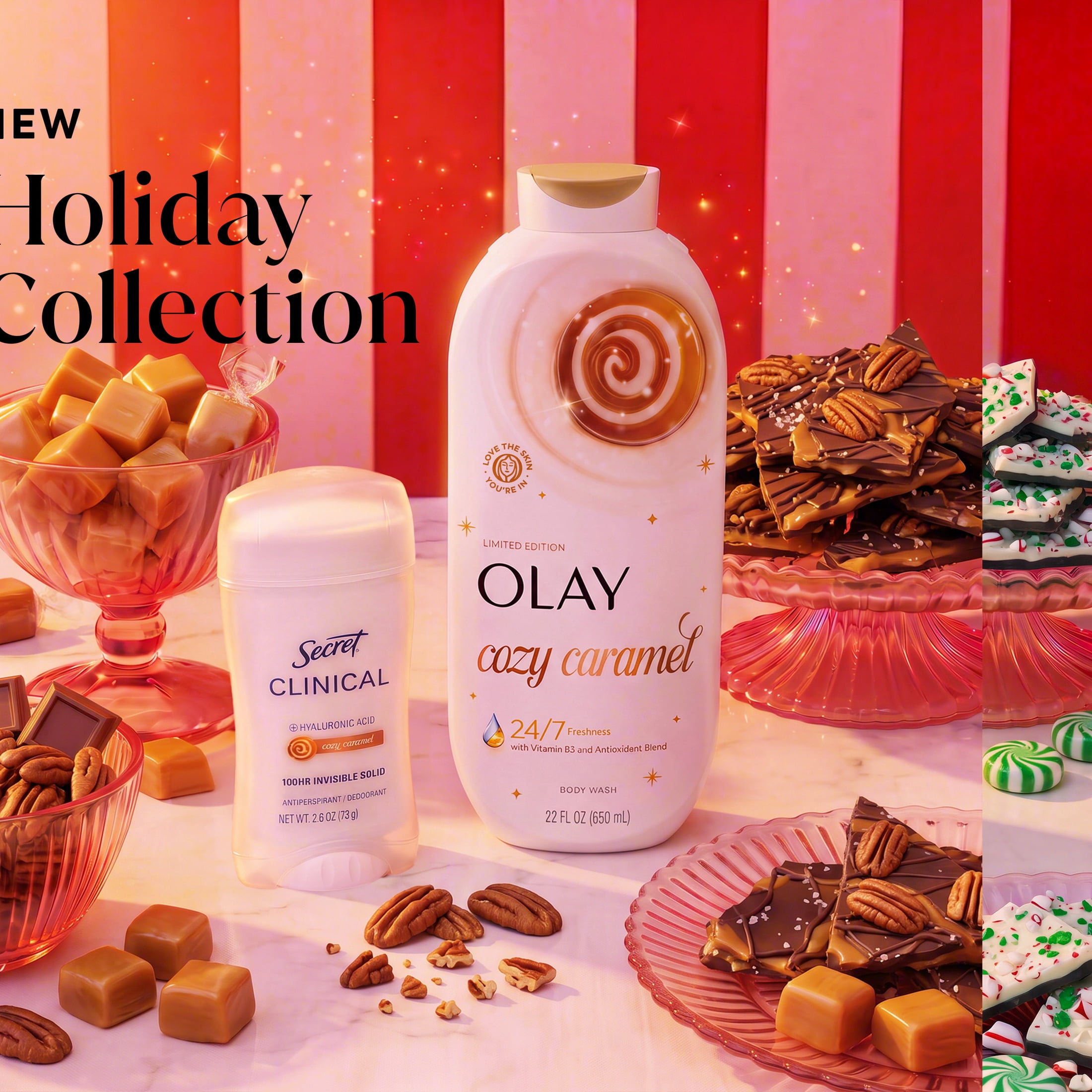 Olay Cozy Caramel Body Wash with Vitamin B3 and Antioxidant Blend, 24/7 Freshness, Limited Edition, 22 fl oz