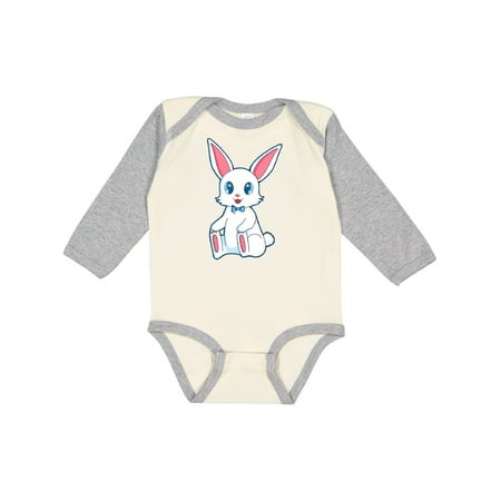 

Inktastic Happy Easter Boy Bunny in Blue Gift Baby Boy Long Sleeve Bodysuit