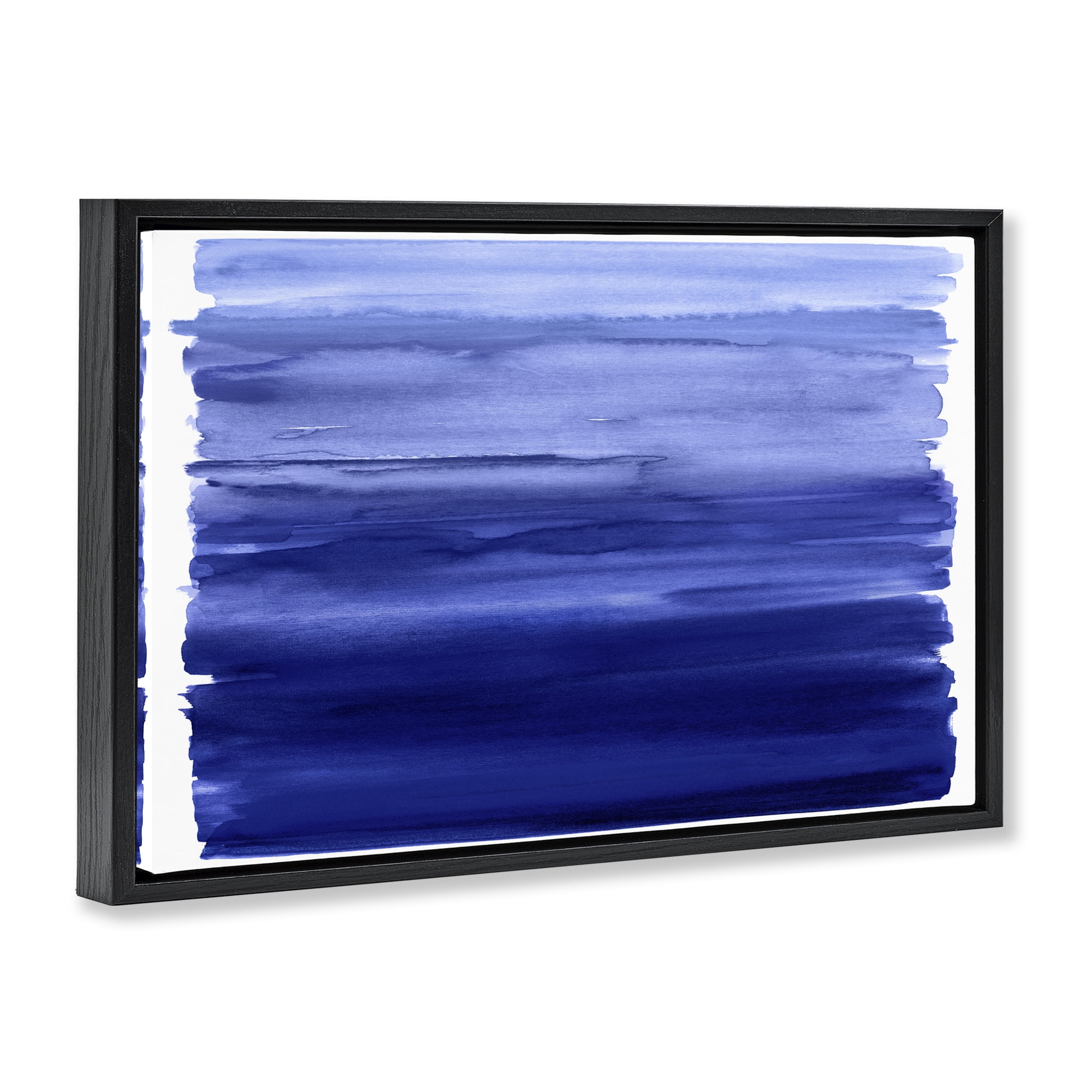 Stupell Industries Oceanic Ombre Blue Black Framed Floater Canvas Wall Art, design by Allie Corbin
