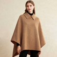 thumbnail image 4 of Women'S Poncho Sweater Wrap Topper Knitted Elegant Shawls Cape Evening Dresses for Fall Winter Camel Color M, 4 of 5