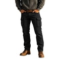 thumbnail image 2 of Mifsaly Mens Cargo Pants Straight Leg Relaxed Fit Work Trousers with Multi Pockets Black,XS, 2 of 5