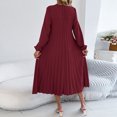 thumbnail image 4 of Vestido de Novia de Manga Larga Vestido Largo con Cuello en V, Ropa de Noche Elegante de Poliéster para Luna de Miel, Aniversario Y Noches Especiales, 4 of 8