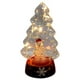 thumbnail image 1 of Mini árbol de Navidad de cristal con luces LED, funciona con pilas (no incluidas), estatua Papá Noel, 1 of 8
