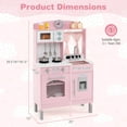 thumbnail image 3 of Costway Play Kitchen with 3 Adjustable Heights, Microwave, Stoves, Sink, Oven, Ice Maker Pink, 3 of 9