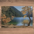 thumbnail image 3 of Ambesonne Tree Jigsaw Puzzle, Lake Forest Autumn Tree, Heirloom-Quality Fun Activity for Family Durable Cardboard, 1000 pcs, Orange Green, 3 of 5