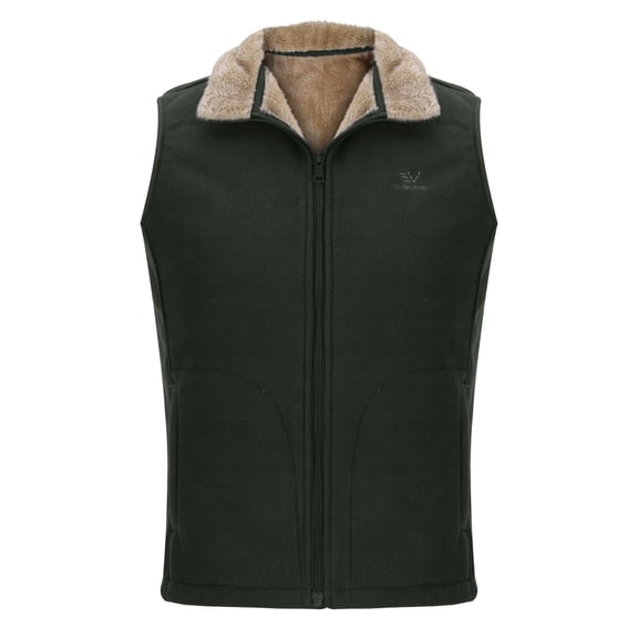 LpwkSSA Men's Fleece Padded Coat Softshell Vest Lightweight Sleeveless Casual Outerwear Vest Sleeveless Jacket with pockets for Outdoor Travel Green XXL