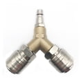 thumbnail image 1 of Kit de mejora de proyectos neumáticos, conector de latón niquelado de 1/4" para distribuidor de acoplamiento rápido, ofrece una fuerte presión de aire y un sellado confiable, adecuado para uso, 1 of 5