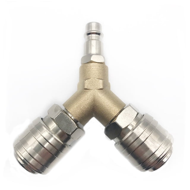 Kit de mejora de proyectos neumáticos, conector de latón niquelado de 1/4" para distribuidor de acoplamiento rápido, ofrece una fuerte presión de aire y un sellado confiable, adecuado para uso