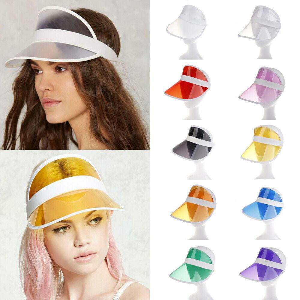 Summer Hat Sun Visor Party Casual Hat PVC Clear Plastic Adult Sunscreen Cap NEW 
