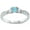 Aquamarine CZ, variant on Three Stone Round Engagement Ring Ruby CZ 925 Sterling Silver Size 3