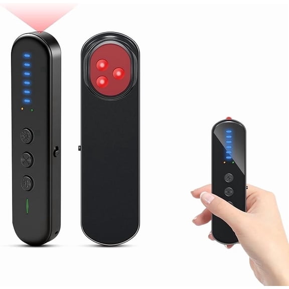 Anti-Spy Hidden Camera Detector with 99% Accuracy,Find GPS Trackers &Listening Devices Portable Privacy Protector for Hotel/Travel,Anti-Surveillance RF Bugs Detector with LED (Black)