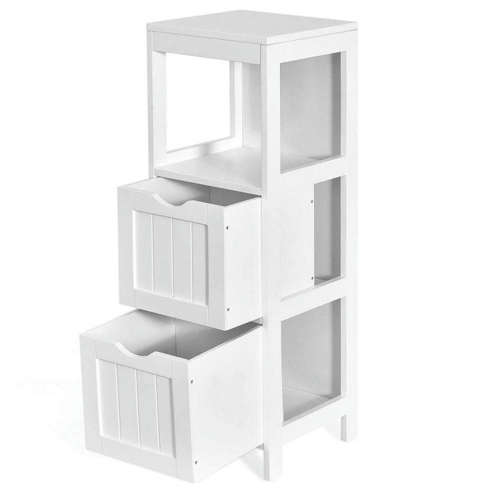 Finihen Bathroom Storage Cabinet, Bathroom Floor Cabinet, Wooden Bathroom Floor Cabinet with Removable Drawers, for Bathroom, Living Room, Bedroom, Kitchen, White Finihen Bathroom Storage Cabinet, Bathroom Floor Cabinet, Wooden Bathroom Floor Cabinet with Removable Drawers, for Bathroom, Living Room, Bedroom, Kitchen, White