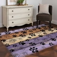 thumbnail image 5 of Purple Brown Kitchen Runner Rug 2.7x5 Washable Runners for Hallway Non Slip Rustic Farmhouse Dog Paw Vintage Large Area Rug Indoor Floor Carpet for Bathroom Laundry Entryway Bedroom Living Room, 5 of 8