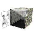 thumbnail image 3 of Philodendron Dog Crate Cover, Tropical Leaves with Exotic Floral Arrangement Repetition, Easy to Use Pet Kennel Cover Small Dogs Puppies Kittens, 7 Sizes, Pale Yellow Multicolor, by Ambesonne, 3 of 6
