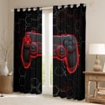 thumbnail image 2 of Homewish Cartoon Game Console Blackout Curtains Set of 2 (52x84 Each) for Teens, Red Gamer Gamepad Window Curtains, Futuristic Honeycomb Curtains and Drapes, Curtains and Drapes Bedroom Decor, 2 of 6
