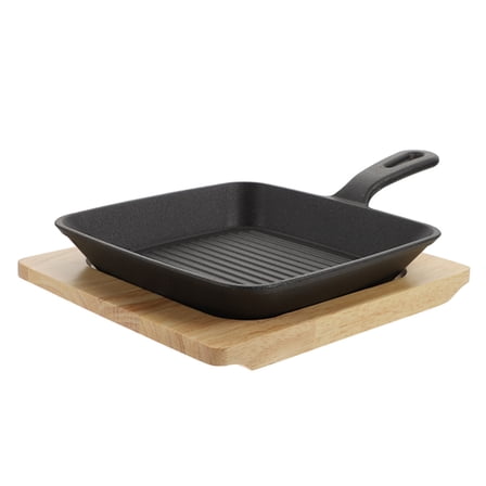 WRISTBIQUE 1 Set Square Griddle Pan Even Heat Distribution for Kitchen Use Black