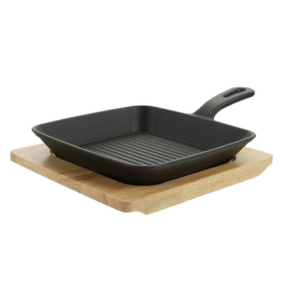 WRISTBIQUE 1 Set Square Griddle Pan Even Heat Distribution for Kitchen Use Black