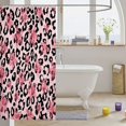 thumbnail image 3 of Manfei Vintage Leopard Print Shower Curtain 72Wx84L,Hippie Pink Stars Bathroom Shower Curtain, 3 of 5