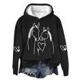 thumbnail image 3 of Hilzaten Womens Long Sleeve Tops Hooded Casual Pullover Loosse Print Sweatshirt for Women, 3 of 5