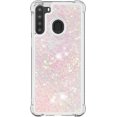 thumbnail image 2 of Compatible with Samsung Galaxy A21 Case Glitter Liquid Cute Clear Phone Case Floating Quicksand Shockproof Protective Bumper Silicone Soft TPU Case for Samsung Galaxy A21 Star Pink YB, 2 of 6