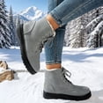 thumbnail image 4 of Women Snow Boots Winter Outdoor Boots Thick Fleece Lined Warm Lace Up Non-Slip Thick Sole Comfort Casual Fashion for Daily Leisure Outdoor Travel, 4 of 5