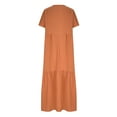 thumbnail image 6 of up to 60% off Gifts Usmixi Summer Dresses for Women Casual Plus Size Pleated Swing Linen Loose Maxi Dresses 2023 Short Sleeve V-Neck Solid Long Formal Dress Orange XL, 6 of 6