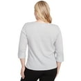 thumbnail image 2 of Alfred Dunner Womens Heat Set Embellished Solid Knit Top, 2 of 4
