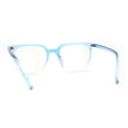 thumbnail image 2 of Thin Plastic Rectangular Horn Rim Blue Light Filtering Computer Eyeglasses Blue Clear, 2 of 4