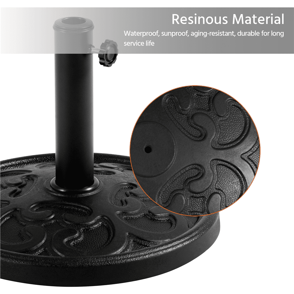 Alden Design 22lbs Metal Patio Market Umbrella Base for Outdoors, Black