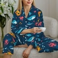 thumbnail image 6 of Sikiie Ocean Floor Animals Women's Long-Sleeve Shirt and Full-Length Bottom Pajama Set (s-xxl)-Medium, 6 of 7