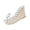 Beige#1, variant on Polka Dot Bow Wedge Sandals for Women High Heel Platform Slide Sandals Summer Beach Shoes Vacation