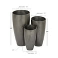 thumbnail image 4 of DecMode Iron Contemporary Cylindrical Planters Set of 3 20", 25", 30"H with Shiny Gray Finish, 4 of 10