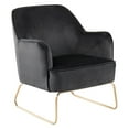 thumbnail image 2 of Daniella Contemporary Accent Chair in Gold Metal and Black Velvet by LumiSource, 2 of 11