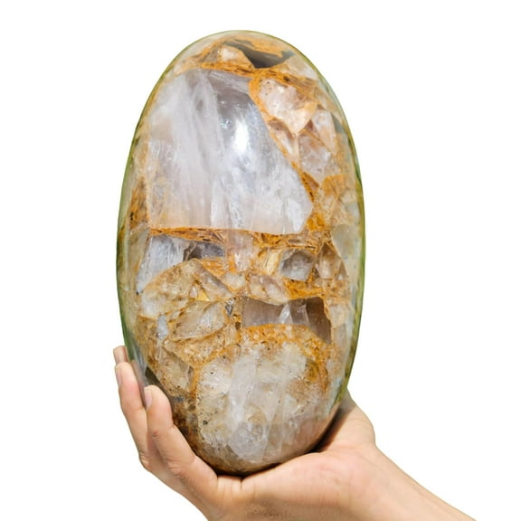 Superb Polished Crystal Lingam Yellow Fire Quartz Stone 250mm / 6660g, Shivling for Healing & Spiritual Home Decor, Sacred Crystal Gift Chakra Balancing, Serene Energy Enhancer for Yoga & Reiki