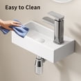thumbnail image 5 of Wall-Mounted Ceramic Bathroom Sink,Small Cloakroom Basin Sink for Small Bathroom, Powder Room,14.57" x 7.09" x 3.54",Right, 5 of 7