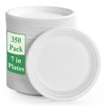 thumbnail image 1 of Platos de papel Vplus, 350 unidades, 18 cm, 100% bagazo compostable, 1 of 7